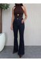 Dark Navy Blue Flared Women's Jean Trousers