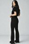 Women's High Waist Spanish Flare Leggings |   Ribbed, Winter and Stretchy Fabric - 8