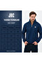 Embroidered Half Zip Indigo D Mock Neck Sweatshirt - 8