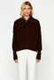Women's Wide-Fit Turn-Down Collar Zippered Knitwear Cardigan Long-Sleeved Top Clothing Offering Comfortable and Stylish Look - 5