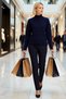 Women's Wardrobe Essential Oversized Corded Fabric Soft Texture Long Sleeve Knitwear Cardigan Modern - 4
