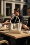 Women's Bag – Lock-Detail Clutch Bag | Gold-Accented, Full-Length Inner Wallet, Long Strap - 3