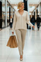 Women's Wide Fit Soft Textured Corded Fabric Knitwear Cardigan Pocket Detail Comfortable Stylish Daily Wear Sports - 4