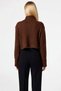 Women's Mock Neck Corded Fabric Woven Crop Oversized Knitwear Cardigan Low Sleeve Relaxed Fit Casual Chic - 6