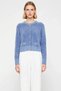Women's Premium Yarn Crop Knit Cardigan with Pocket Detail, Buttoned Long Sleeves, Crew Neck, Casual Chic - 5