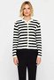 Women's Soft Textured Striped Crew Neck Long Sleeve Button down Regular Fit Knitwear Cardigan Comfortable - 5