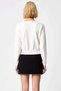 Women's Crop Lace Embroidered V-Neck Fine Textured Long Sleeve Fitted Knitwear Cardigan Modern and Elegant Style - 6