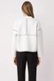 Women's Contrast Stitching Detailed Short Cut Knitwear Jacket Wide Fit Low Armhole Crew Neck Design - 6