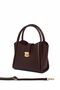 Women's Bag – Lock-Detail Clutch Bag | Gold-Accented, Full-Length Inner Wallet, Long Strap - 4