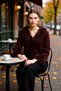 Women's Regular Fit Long Sleeve Knit Cardigan Designed with Special Yarn Otrich and Fur Details - 3