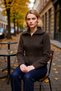 Women's Beard Yarn F Corded Fabric Woven Zippered Knitwear Cardigan Long Sleeve Turn-Down Collar - 3