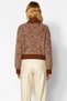 Women's Warm Oversized Crop Mock Neck Geometric Knit Pattern Long Sleeve Knitwear Cardigan Winter - 6