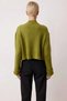 Women's Mock Neck Corded Fabric Woven Crop Oversized Knitwear Cardigan Low Sleeve Relaxed Fit Casual Chic - 6