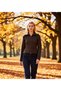 Women's Beard Yarn F Corded Fabric Woven Zippered Knitwear Cardigan Long Sleeve Turn-Down Collar