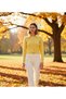 Women's Cropped Knitwear Cardigan Polo Neck Jewel Button Long Sleeve Regular Fit Slim Textured Stylish