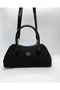 Black Women's Suede Bag, Daily Use Hand and Shoulder Bag - 2