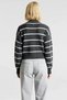 Women's Striped Soft Textured Crew Neck Cropped Knit Cardigan with Buttoned Front Detail for a Stylish Look - 6