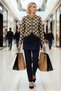 Women's Diamond Pattern Crew Neck Cropped Knit Cardigan Casual Complementing Piece Aesthetic - 4