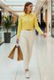 Women's Cropped Knitwear Cardigan Polo Neck Jewel Button Long Sleeve Regular Fit Slim Textured Stylish - 4