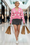 Young Women's Soft Textured Heart Pattern Pearl Detailed Knitwear Cardigan Offers Modern Elegance and Comfort - 4