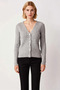 Women's Soft Textured V-Neck Hair Knitting Patterned Shiny Button Detailed Long Sleeve Comfortable Knitwear Cardigan - 5