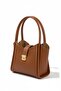 Women's Bag – Lock-Detail Clutch Bag | Gold-Accented, Full-Length Inner Wallet, Long Strap - 5