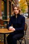 Women's Wardrobe Essentials Zippered Mock Neck Soft Textured Fit Cut Long Sleeve Knitwear Cardigan - 3