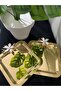 Single-Sided Gold 2-Piece Stainless Steel Coffee Presentation & Serving & Catering Tray with Daisy Accessories