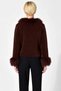 Women's Regular Fit Long Sleeve Knit Cardigan Designed with Special Yarn Otrich and Fur Details - 5
