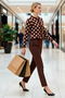 Women's Diamond Pattern Crew Neck Cropped Knit Cardigan Casual Complementing Piece Aesthetic - 4
