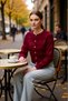 Women's Textured Crew Neck Crop Knit Cardigan Long Sleeve Stylish Buttoned Comfortable Fit Offers Everyday Elegance - 2