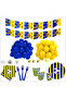 Fan Yellow Navy Blue 24-Person Birthday Set
