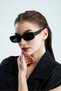 Vintage Black Thick Framed Retro Women Sunglasses - 6