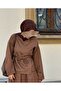 Women's Suede Skirt Suit Brown - 4