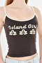Women's Brown Color Printed Tank Top - 2