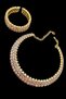 Gold Color Stone Detailed Choker Necklace and Bracelet Set - 2