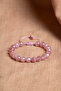 Certified Strawberry Quartz Natural Stone Faceted Macrame Bracelet Odt054 - 2
