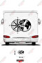 Compass and World Visualized Caravan Sticker Coating