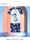 3 Piece Kids Swimsuit with Cap Set Toddler Boys Cartoon Crocodile Print Swimwear Children Swimming T - 2