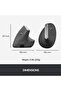 MX Vertical Wireless Mouse for Multiple Devices, Bluetooth or 2.4 GHz Wireless with Unifying USB Receiver, 4000 DPI Optical Tracking, Fast Charging Design with 4 Buttons, Black - 8