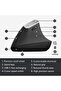 MX Vertical Wireless Mouse for Multiple Devices, Bluetooth or 2.4 GHz Wireless with Unifying USB Receiver, 4000 DPI Optical Tracking, Fast Charging Design with 4 Buttons, Black - 6