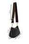 Women's Faux Leather Brown Pattern Messenger Bag - 2