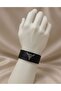 Black Bull Figured Wide Leather Bracelet – Men's Retro Style Adjustable Leather Bracelet