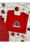 New Year's Red House Patterned Women's Pajama Set - 2