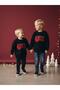 Boy's Collar Button Detailed Lettered Sweater
