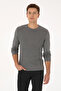 Men's Regular Fit Crew Neck Gray Melange Sweater 50307827-Vr086