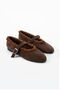 Acıkahve Suede Leather Women's Ballerinas with Fur Inside - 4