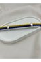 Yellow Navy Blue Double Color Braided Leather Bracelet – Stylish Unisex Bracelet Model with Magnet Clip - 3