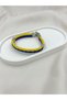 Yellow Navy Blue Double Color Braided Leather Bracelet – Stylish Unisex Bracelet Model with Magnet Clip - 2