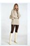 Women's 3 Thread Thick K Hooded O Oversized Curve Mold Long Sleeve Sweatshirt Sweater - 5